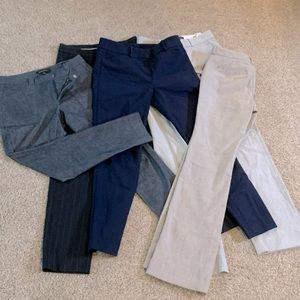 5 dress pants. Four Banana Republic, one LOFT